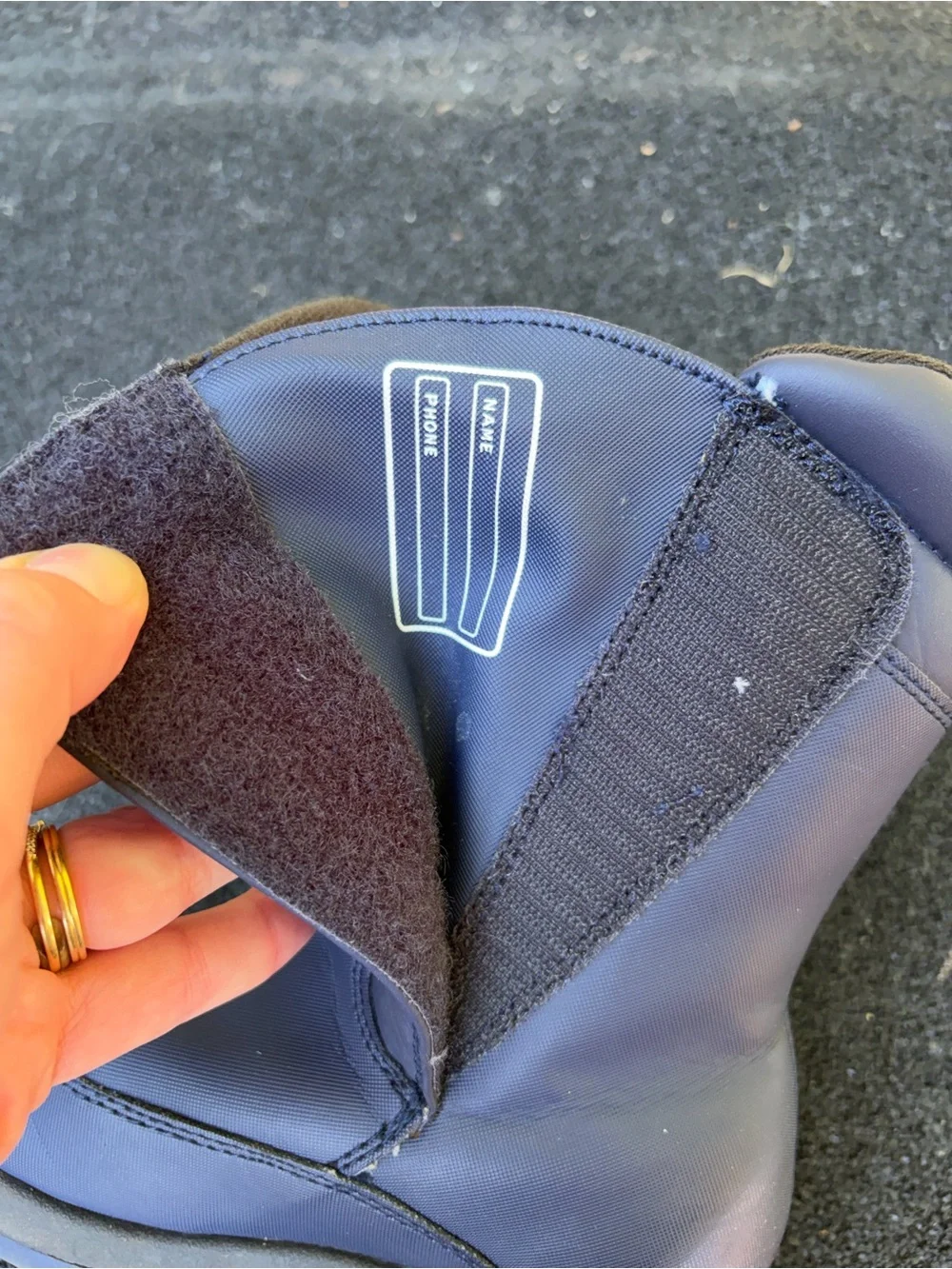 Lands' End Navy Kids Snow Boots with Side Pull Loop